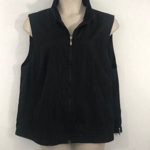 Josephine Chaus Zip-front Lined Outerwear Vest in Black, 1X